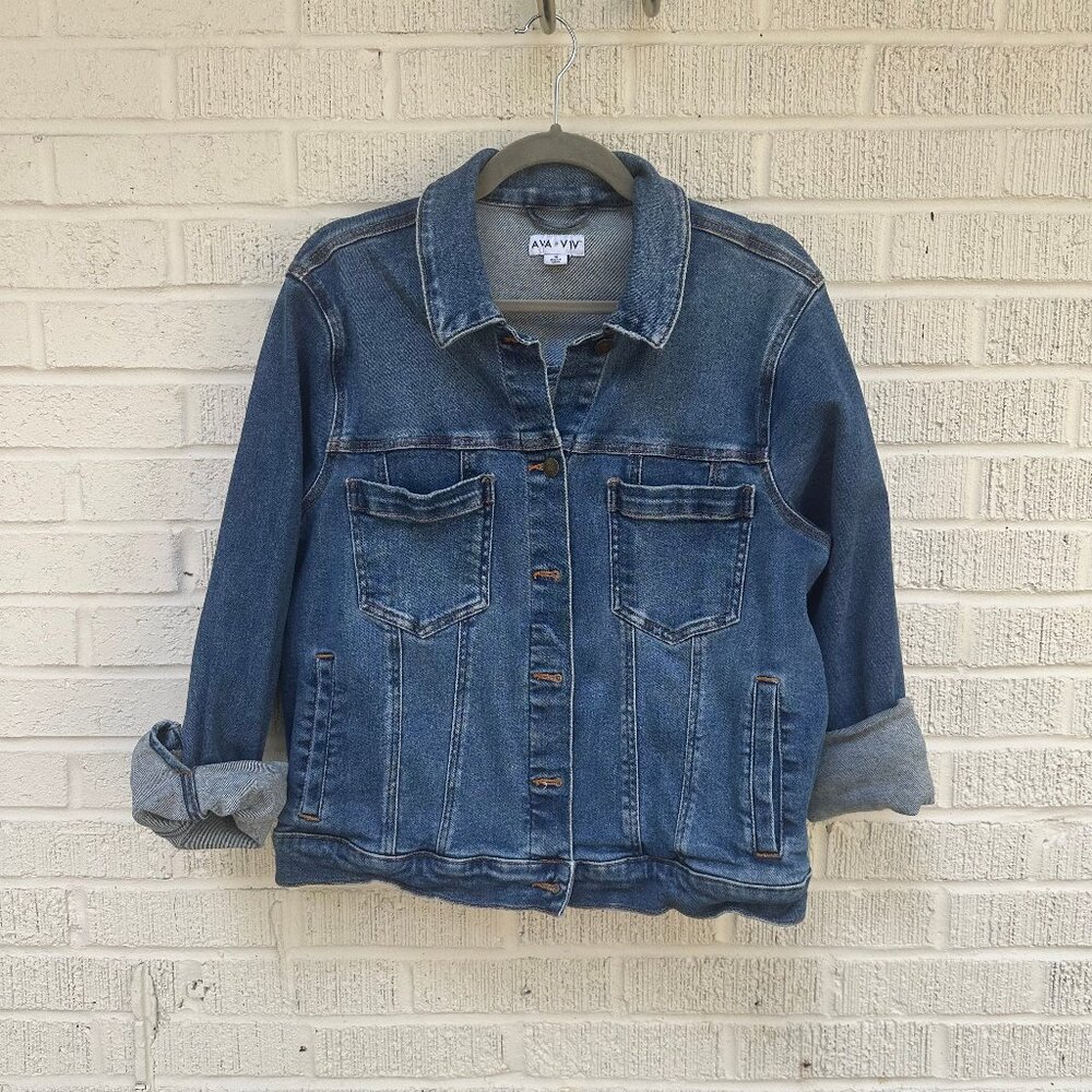 Ava & Viv Denim Jean Jacket Women’s 2X Medium Wash